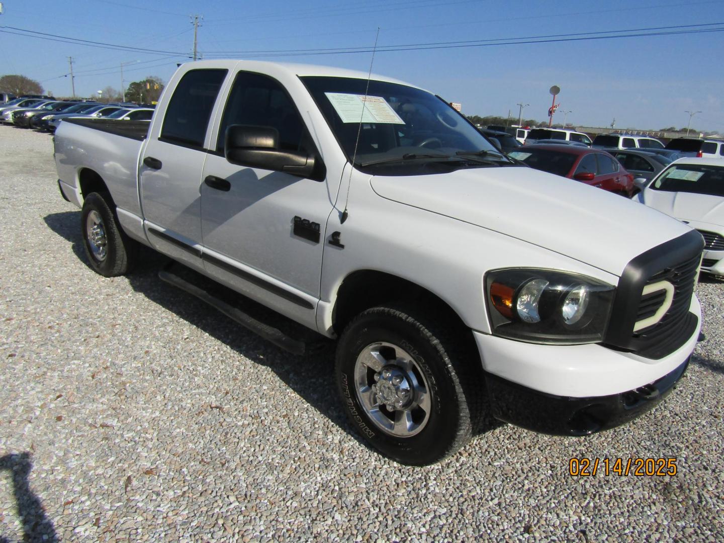 2007 WHITE /GRAY Dodge Ram 2500 Laramie Quad Cab 2WD (3D7KR28C37G) with an 5.9L L6 OHV 24V TURBO DIESEL engine, Automatic transmission, located at 15016 S Hwy 231, Midland City, AL, 36350, (334) 983-3001, 31.306210, -85.495277 - Photo#0