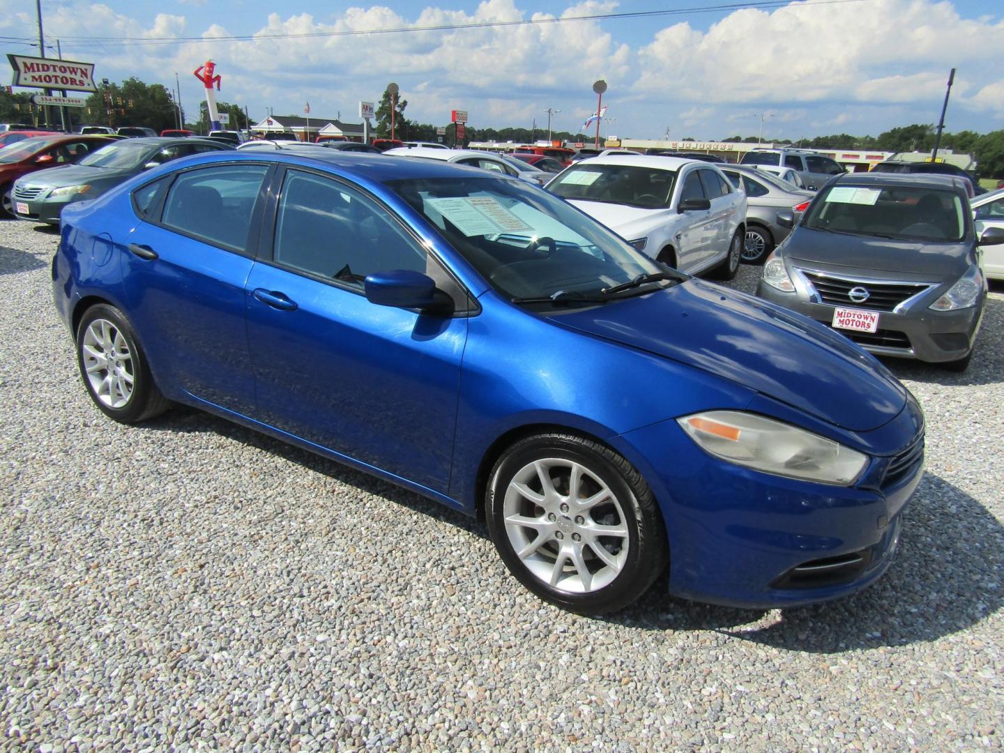 2013 Blue /Black Dodge Dart SXT (1C3CDFBA1DD) with an 2.0L L4 DOHC 16V TURBO engine, Automatic transmission, located at 15016 S Hwy 231, Midland City, AL, 36350, (334) 983-3001, 31.306210, -85.495277 - Photo#0