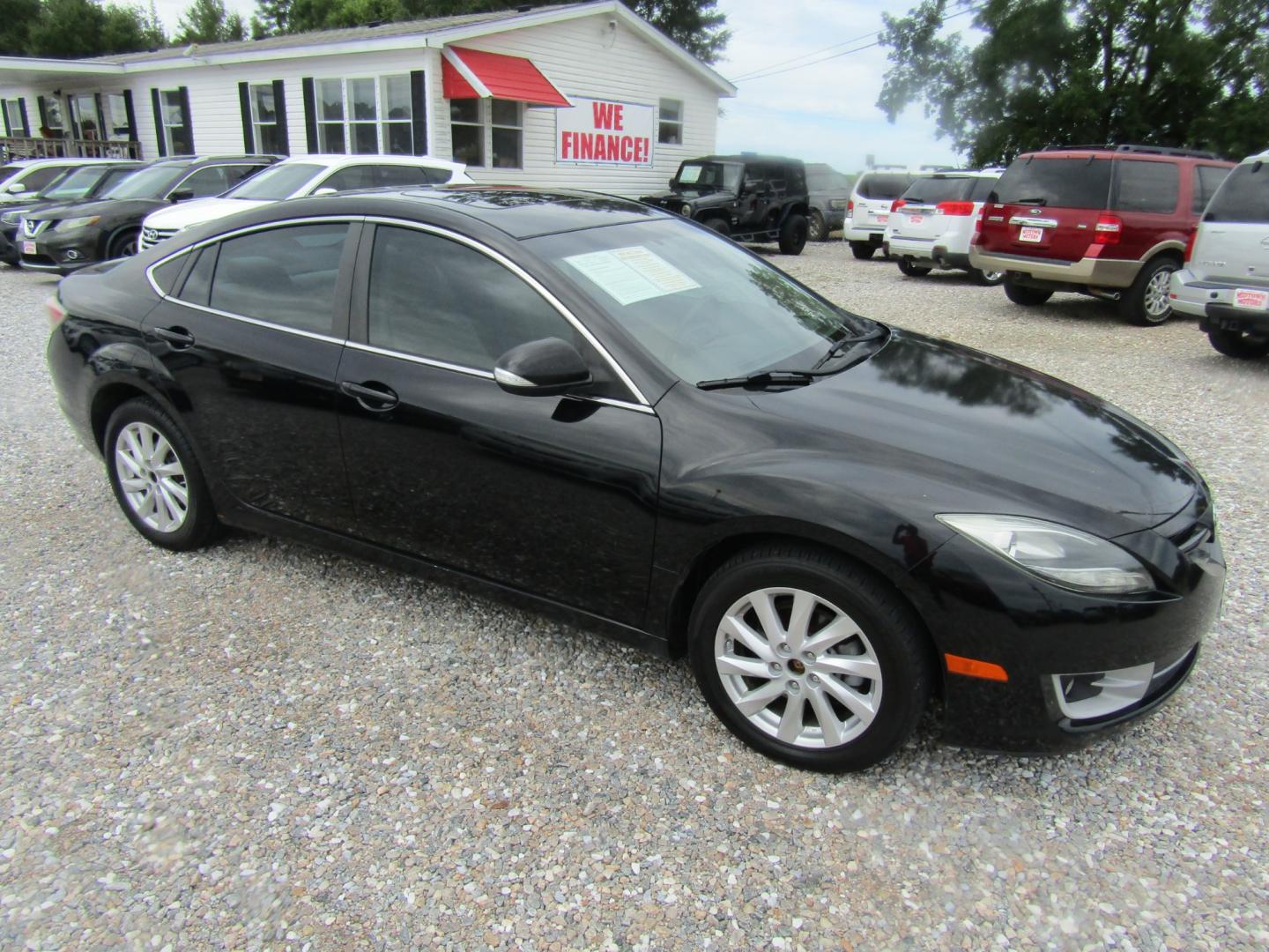 2012 Black /Tan Mazda MAZDA6 I Touring Plus (1YVHZ8EH1C5) with an 2.5L L4 DOHC 16V engine, Automatic transmission, located at 15016 S Hwy 231, Midland City, AL, 36350, (334) 983-3001, 31.306210, -85.495277 - Photo#0