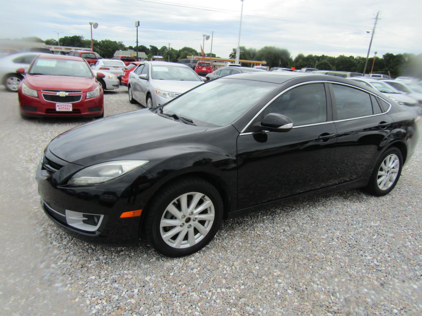 2012 Black /Tan Mazda MAZDA6 I Touring Plus (1YVHZ8EH1C5) with an 2.5L L4 DOHC 16V engine, Automatic transmission, located at 15016 S Hwy 231, Midland City, AL, 36350, (334) 983-3001, 31.306210, -85.495277 - Photo#2