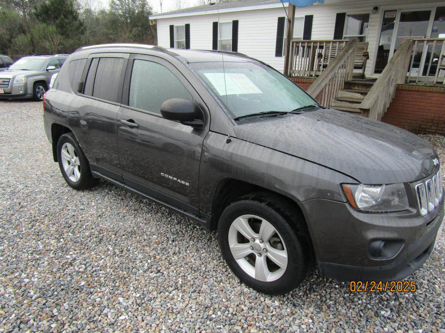 2014 Gray Jeep Compass Sport FWD (1C4NJCBB0ED) with an 2.4L L4 DOHC 16V engine, Automatic transmission, located at 15016 S Hwy 231, Midland City, AL, 36350, (334) 983-3001, 31.306210, -85.495277 - Photo#0