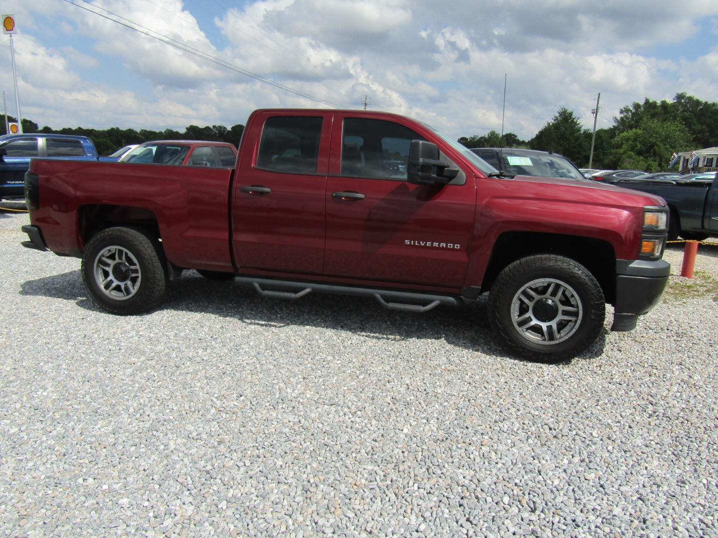 2014 Red /Gray Chevrolet Silverado 1500 Work Truck 1WT Double Cab 2WD (1GCRCPEH4EZ) with an 4.3L V6 OHV 12V engine, Automatic transmission, located at 15016 S Hwy 231, Midland City, AL, 36350, (334) 983-3001, 31.306210, -85.495277 - Photo#0