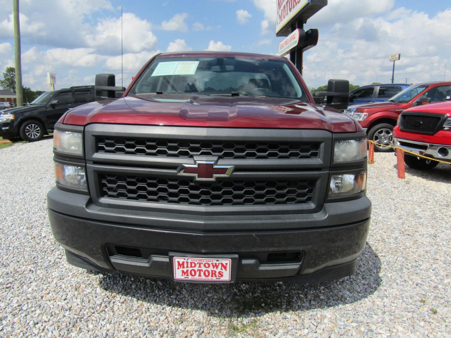 2014 Red /Gray Chevrolet Silverado 1500 Work Truck 1WT Double Cab 2WD (1GCRCPEH4EZ) with an 4.3L V6 OHV 12V engine, Automatic transmission, located at 15016 S Hwy 231, Midland City, AL, 36350, (334) 983-3001, 31.306210, -85.495277 - Photo#1