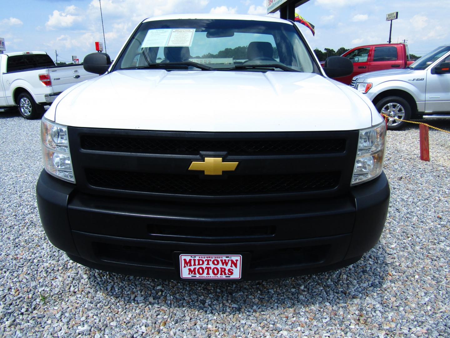 2012 WHITE /Black Chevrolet Silverado 1500 Work Truck 2WD (1GCNCPEX9CZ) with an 4.3L V6 OHV 12V engine, Automatic transmission, located at 15016 S Hwy 231, Midland City, AL, 36350, (334) 983-3001, 31.306210, -85.495277 - Photo#1