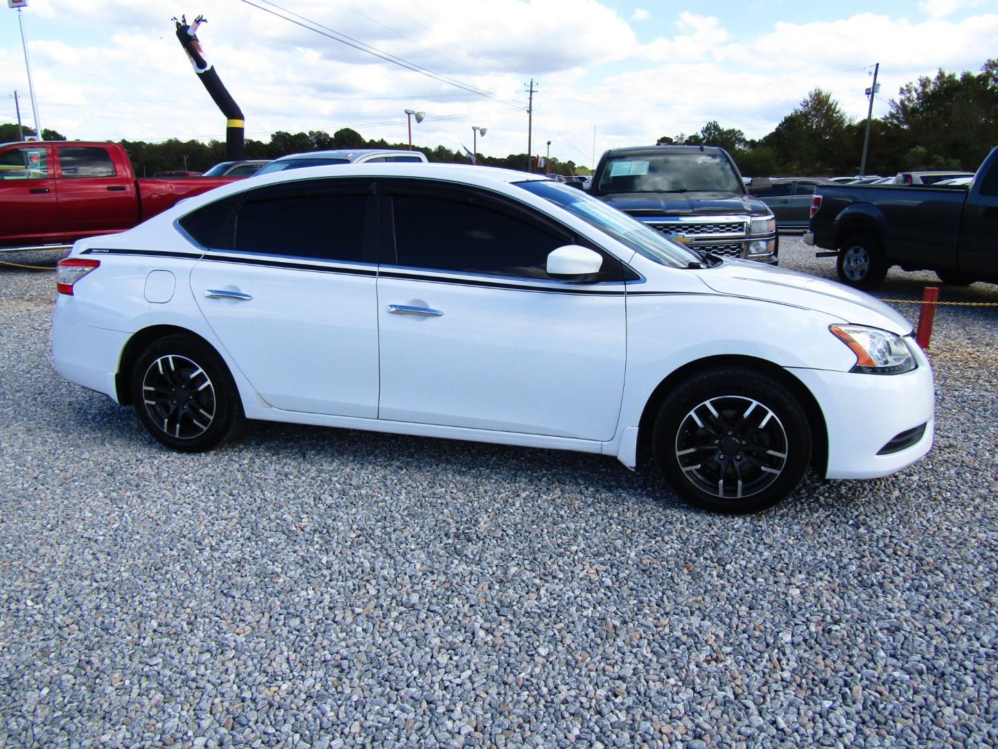 2015 WHITE /Tan Nissan Sentra S 6MT (3N1AB7AP9FY) with an 1.8L L4 SFI DOHC 16V engine, Automatic transmission, located at 15016 S Hwy 231, Midland City, AL, 36350, (334) 983-3001, 31.306210, -85.495277 - Photo#0