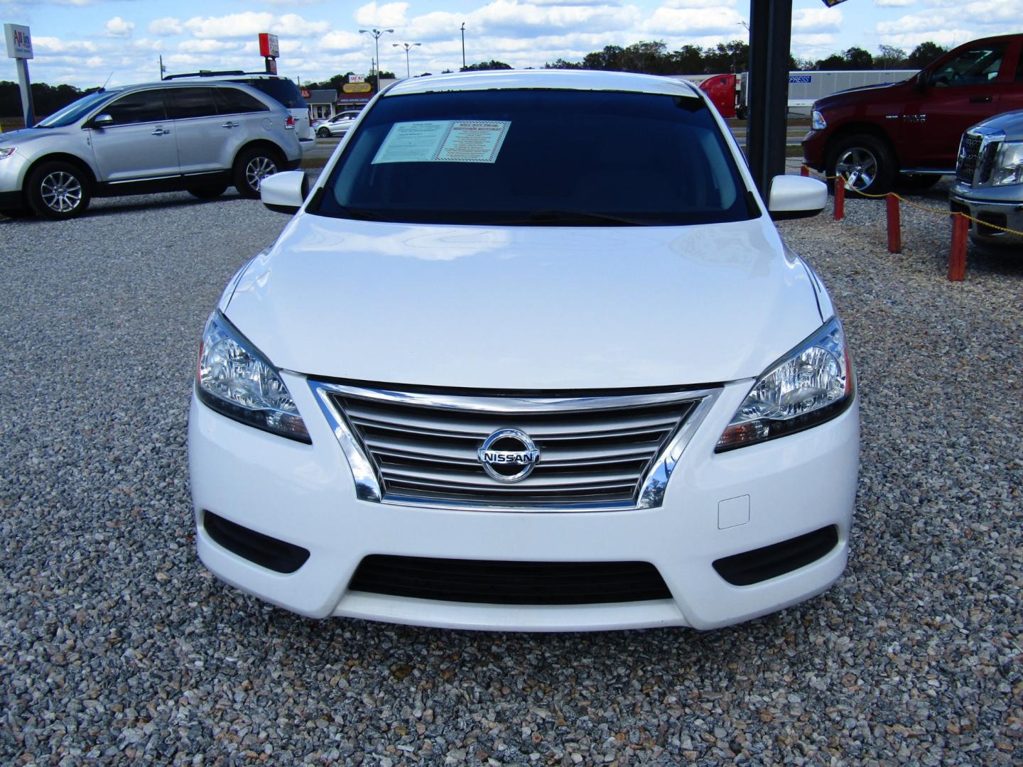 2015 WHITE /Tan Nissan Sentra S 6MT (3N1AB7AP9FY) with an 1.8L L4 SFI DOHC 16V engine, Automatic transmission, located at 15016 S Hwy 231, Midland City, AL, 36350, (334) 983-3001, 31.306210, -85.495277 - Photo#1