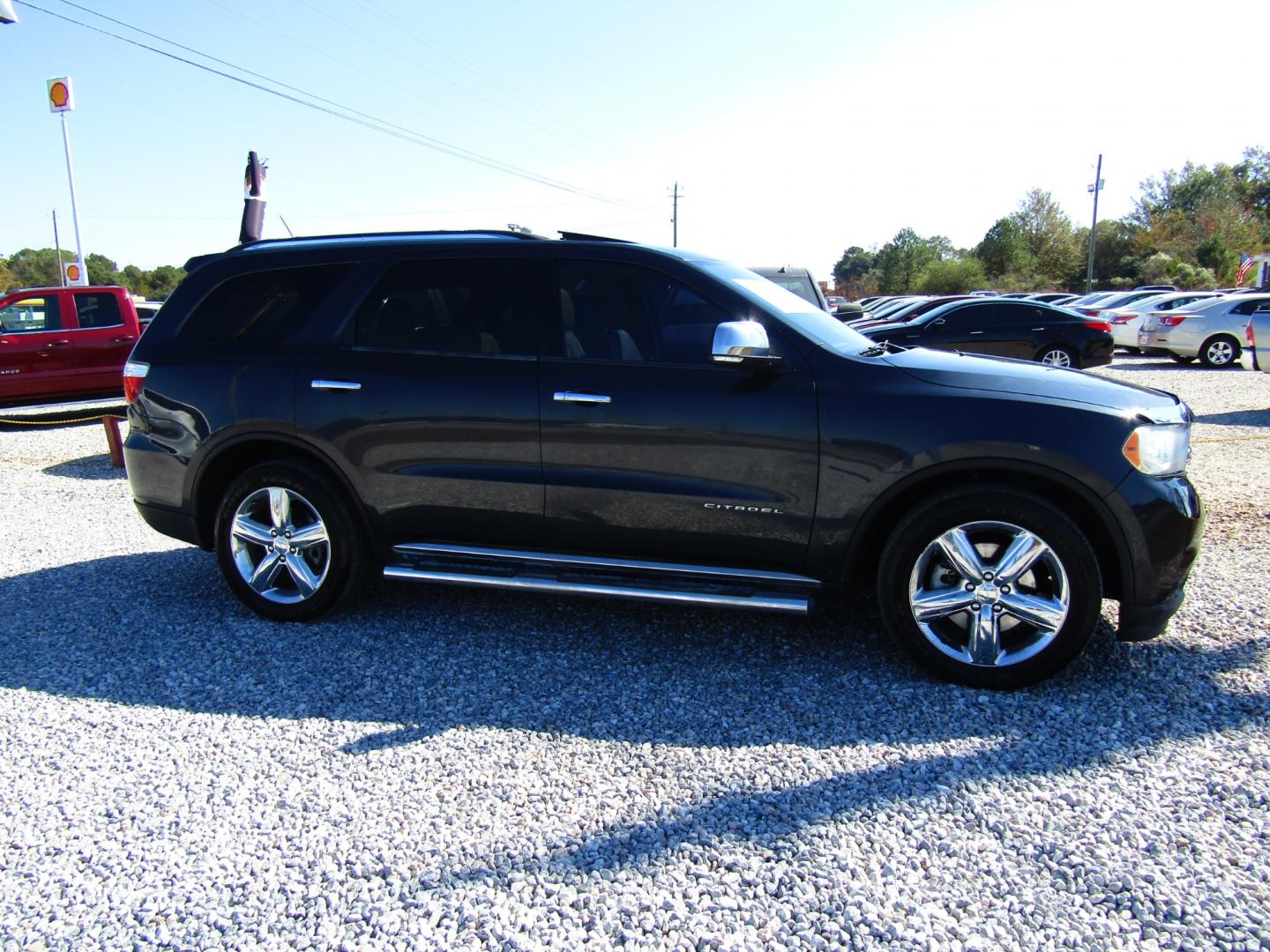 2012 Gray /Tan Dodge Durango Citadel 2WD (1C4SDHET8CC) with an 5.7L V8 OHV 16V engine, Automatic transmission, located at 15016 S Hwy 231, Midland City, AL, 36350, (334) 983-3001, 31.306210, -85.495277 - Photo#0