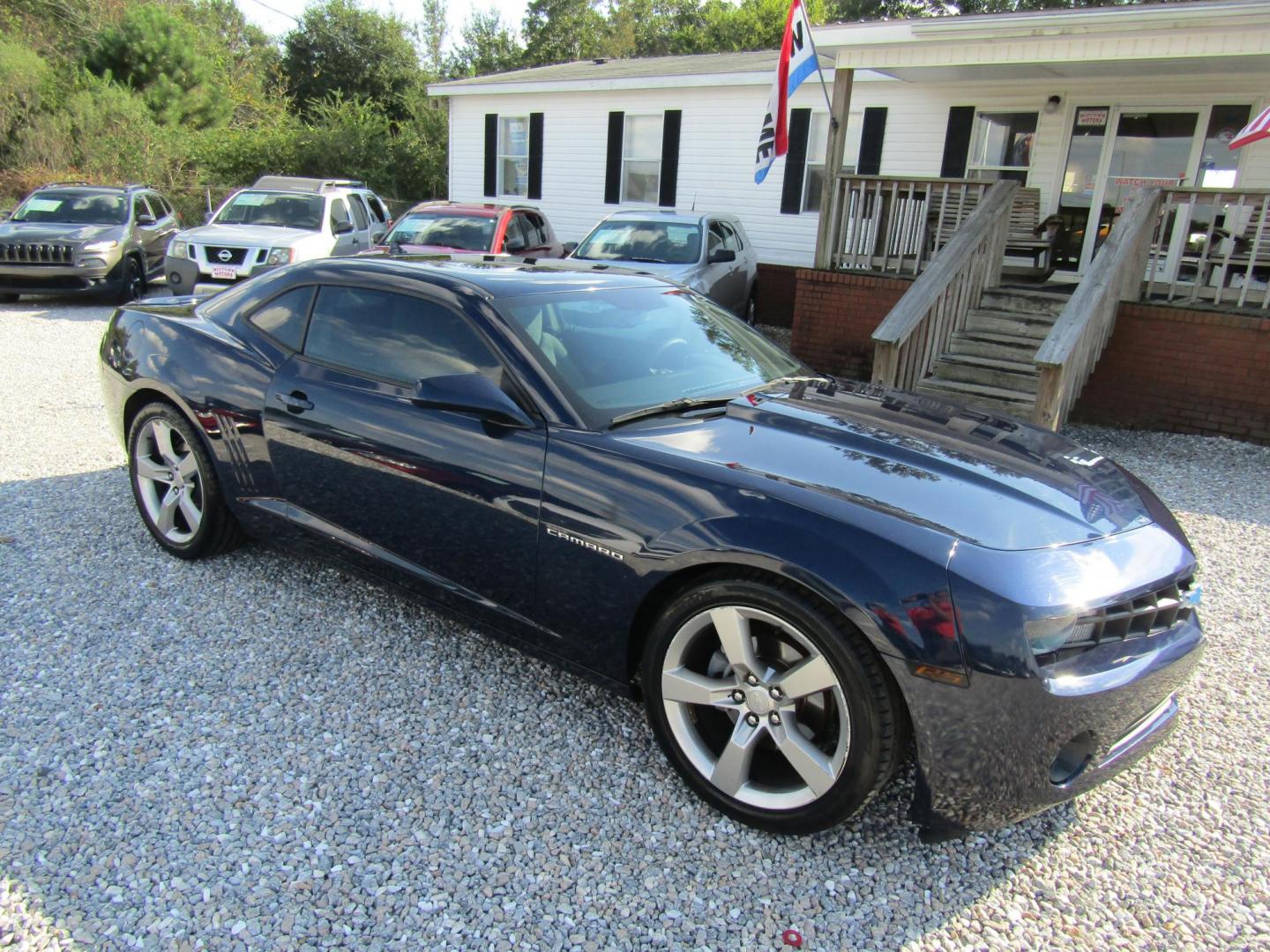 2012 Blue Chevrolet Camaro Coupe 1LT (2G1FB1E36C9) with an 3.6L V6 DOHC 24V FFV engine, Automatic transmission, located at 15016 S Hwy 231, Midland City, AL, 36350, (334) 983-3001, 31.306210, -85.495277 - Photo#0