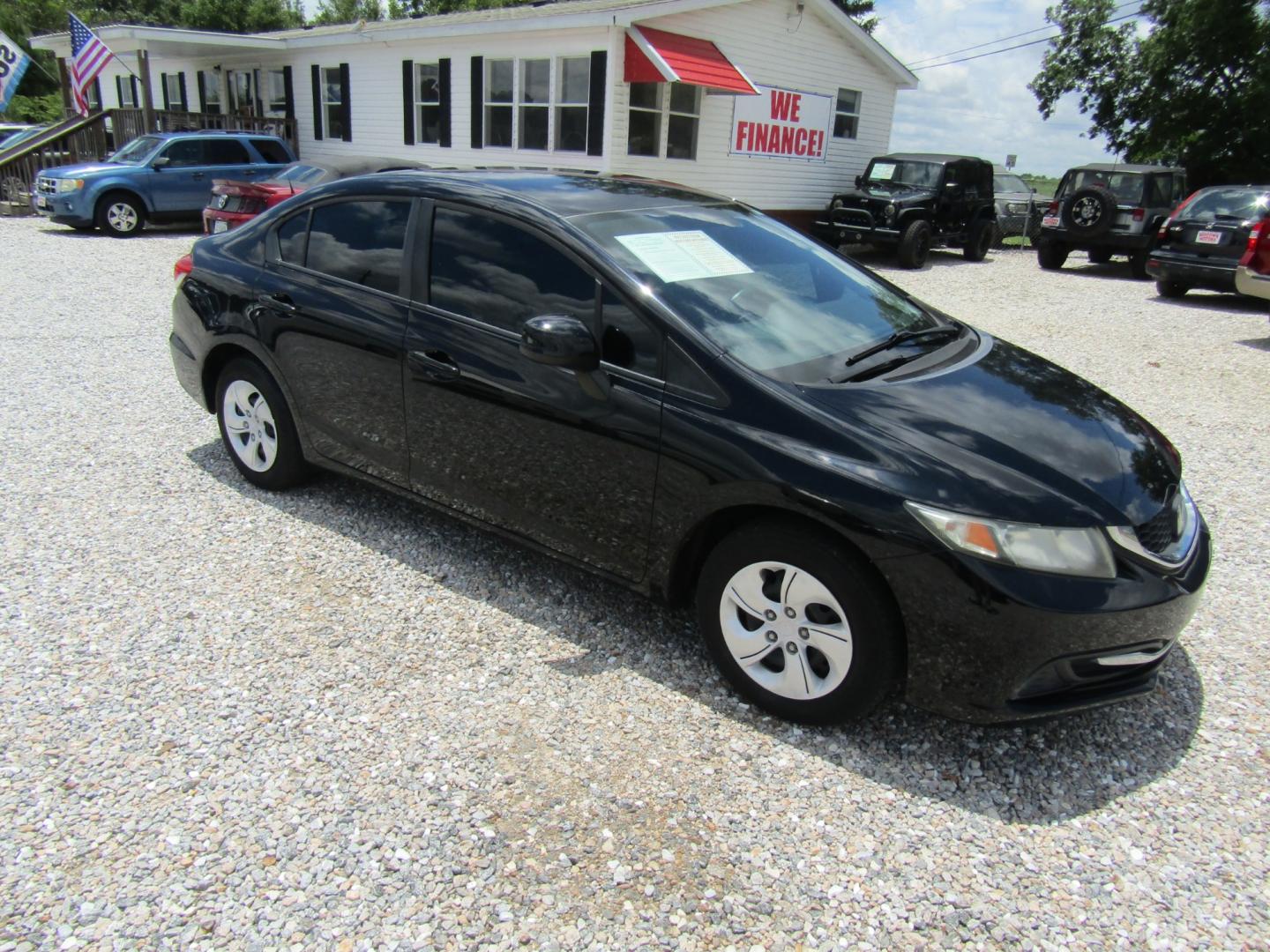 2013 Black Honda Civic LX Sedan 5-Speed AT (19XFB2F58DE) with an 1.8L L4 SOHC 16V engine, Automatic transmission, located at 15016 S Hwy 231, Midland City, AL, 36350, (334) 983-3001, 31.306210, -85.495277 - Photo#0