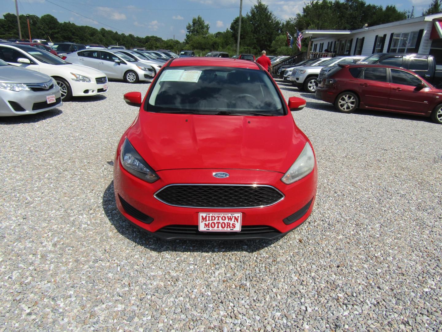 2015 Red /Gray Ford Focus SE Hatch (1FADP3K29FL) with an 2.0L L4 DOHC 16V engine, Automatic transmission, located at 15016 S Hwy 231, Midland City, AL, 36350, (334) 983-3001, 31.306210, -85.495277 - Photo#1