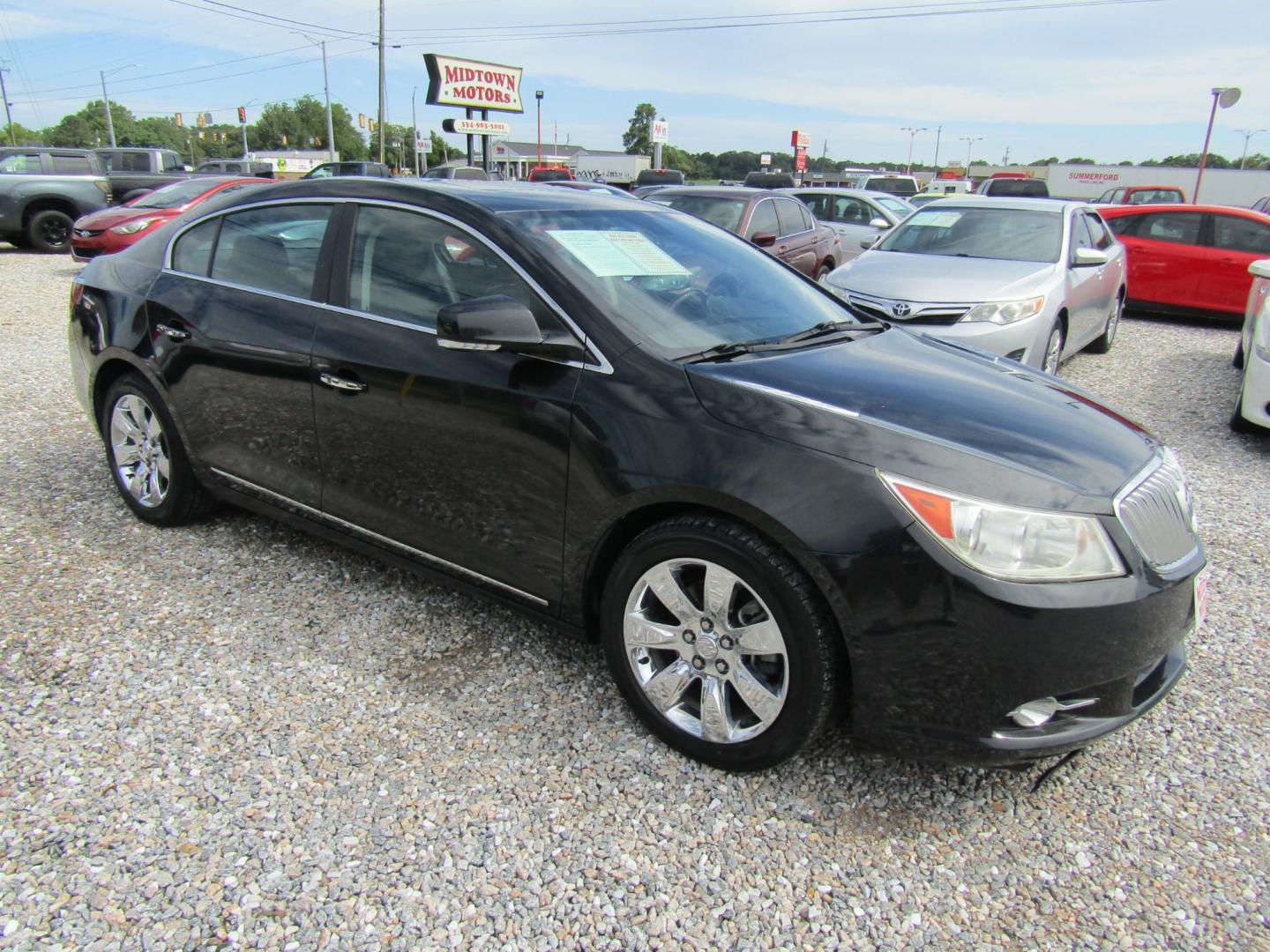 2012 Black Buick LaCrosse Premium Package 3, w/Leather (1G4GH5G37CF) with an 3.6L V6 DOHC 24V FFV engine, Automatic transmission, located at 15016 S Hwy 231, Midland City, AL, 36350, (334) 983-3001, 31.306210, -85.495277 - Photo#0