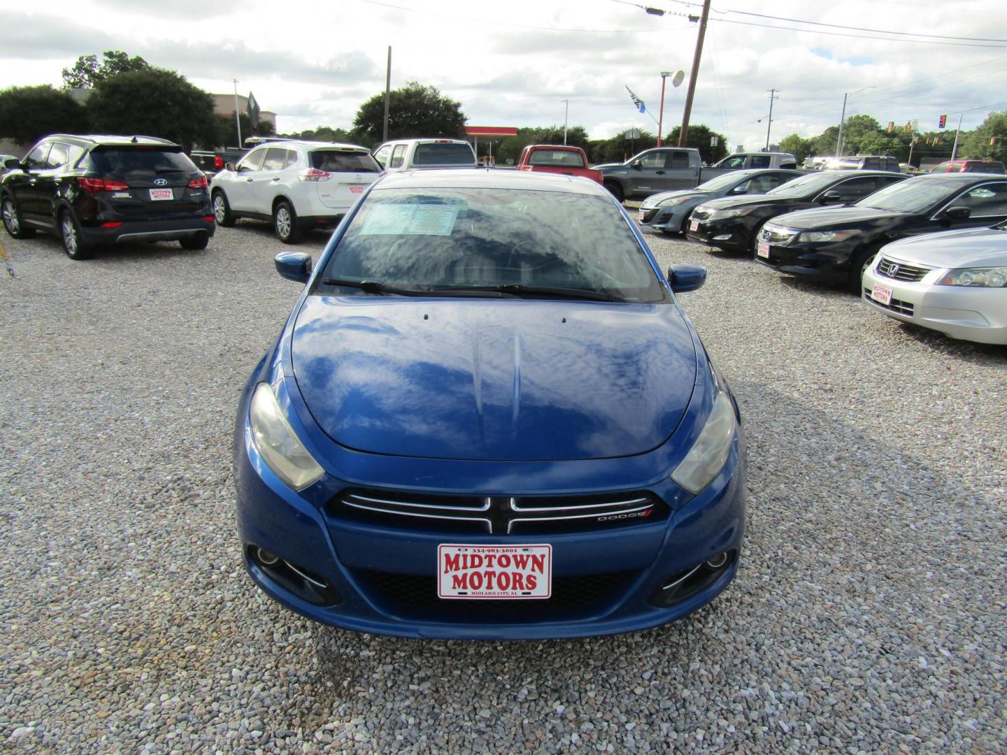 2013 Blue Dodge Dart LIMITED (1C3CDFCA8DD) with an 2.0L L4 DOHC 16V TURBO engine, Automatic transmission, located at 15016 S Hwy 231, Midland City, AL, 36350, (334) 983-3001, 31.306210, -85.495277 - Photo#1