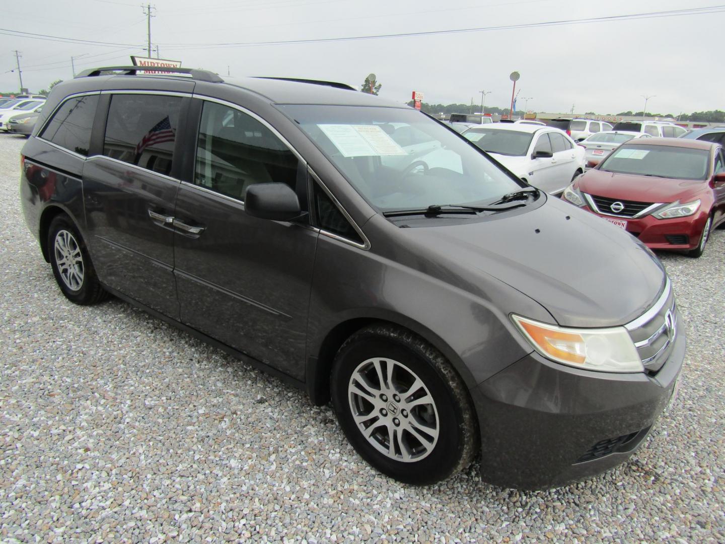 2012 Gray Honda Odyssey EX (5FNRL5H4XCB) with an 3.5L V6 SOHC 24V engine, Automatic transmission, located at 15016 S Hwy 231, Midland City, AL, 36350, (334) 983-3001, 31.306210, -85.495277 - Photo#0