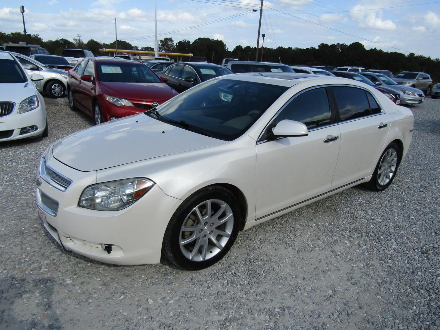 2012 White Chevrolet Malibu 1LTZ (1G1ZE5E00CF) with an 2.4L L4 DOHC 16V engine, Automatic transmission, located at 15016 S Hwy 231, Midland City, AL, 36350, (334) 983-3001, 31.306210, -85.495277 - Photo#2