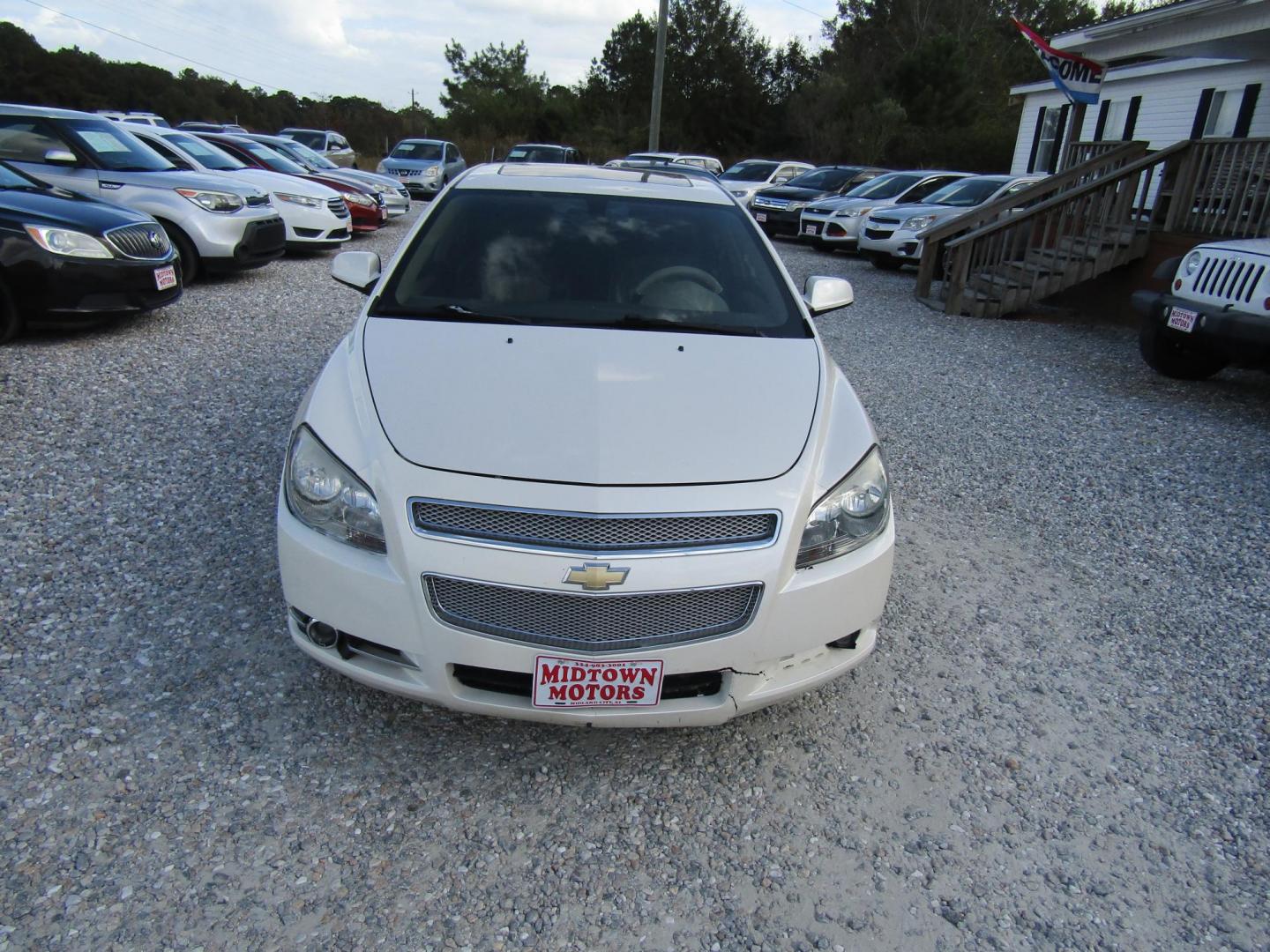 2012 White Chevrolet Malibu 1LTZ (1G1ZE5E00CF) with an 2.4L L4 DOHC 16V engine, Automatic transmission, located at 15016 S Hwy 231, Midland City, AL, 36350, (334) 983-3001, 31.306210, -85.495277 - Photo#1