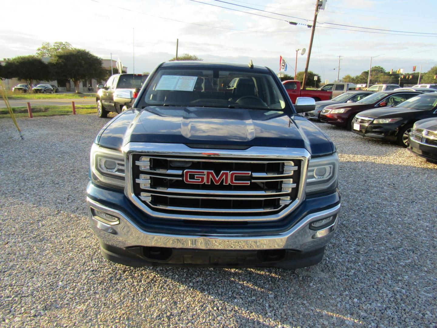 2016 Blue GMC Sierra 1500 SLT Double Cab 2WD (1GTR1NEC9GZ) with an 5.3L V8 OHV 16V engine, Automatic transmission, located at 15016 S Hwy 231, Midland City, AL, 36350, (334) 983-3001, 31.306210, -85.495277 - Photo#1