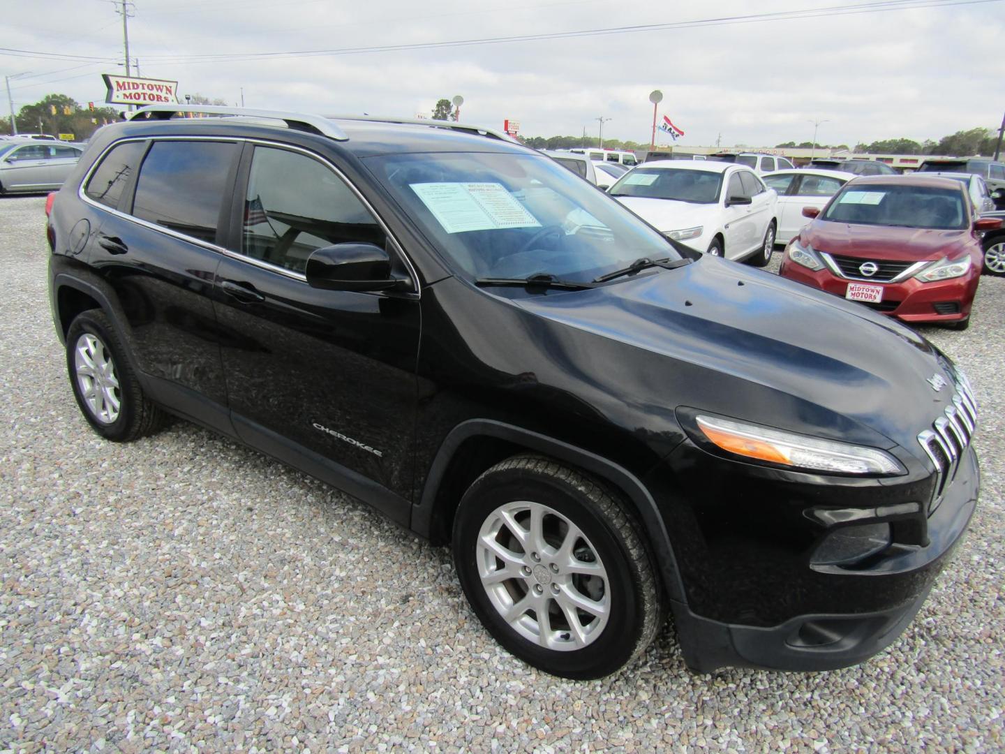 2014 Black Jeep Cherokee Latitude FWD (1C4PJLCS2EW) with an 3.2L V6 DOHC 24V engine, Automatic transmission, located at 15016 S Hwy 231, Midland City, AL, 36350, (334) 983-3001, 31.306210, -85.495277 - Photo#0