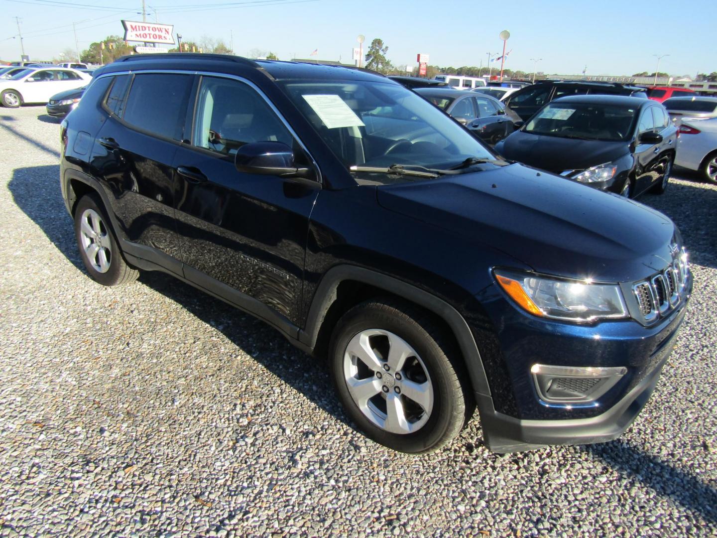 2019 Blue Jeep Compass Latitude FWD (3C4NJCBB2KT) with an 2.4L L4 DOHC 16V engine, Automatic transmission, located at 15016 S Hwy 231, Midland City, AL, 36350, (334) 983-3001, 31.306210, -85.495277 - Photo#0