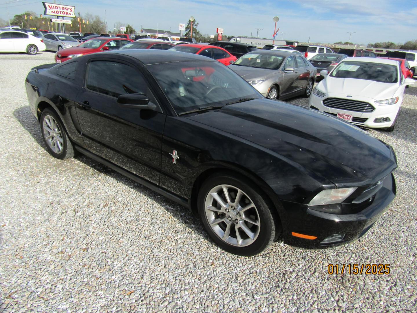 2011 Black Ford Mustang V6 Coupe (1ZVBP8AM5B5) with an 3.7L V6 DOHC 24V engine, Automatic transmission, located at 15016 S Hwy 231, Midland City, AL, 36350, (334) 983-3001, 31.306210, -85.495277 - Photo#0