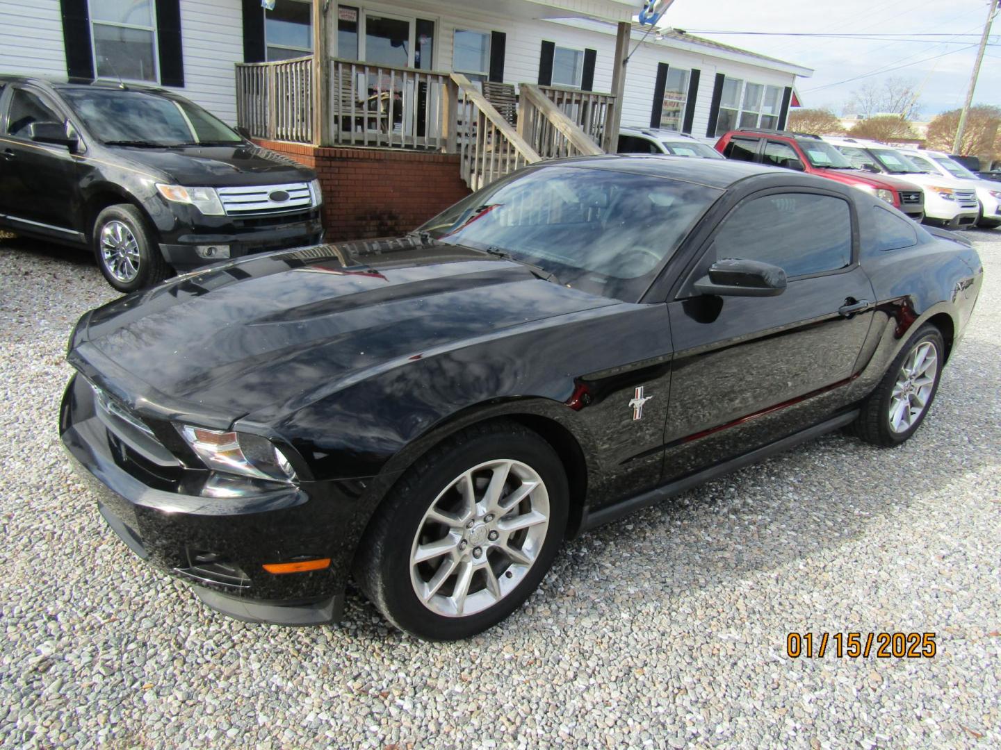 2011 Black Ford Mustang V6 Coupe (1ZVBP8AM5B5) with an 3.7L V6 DOHC 24V engine, Automatic transmission, located at 15016 S Hwy 231, Midland City, AL, 36350, (334) 983-3001, 31.306210, -85.495277 - Photo#2