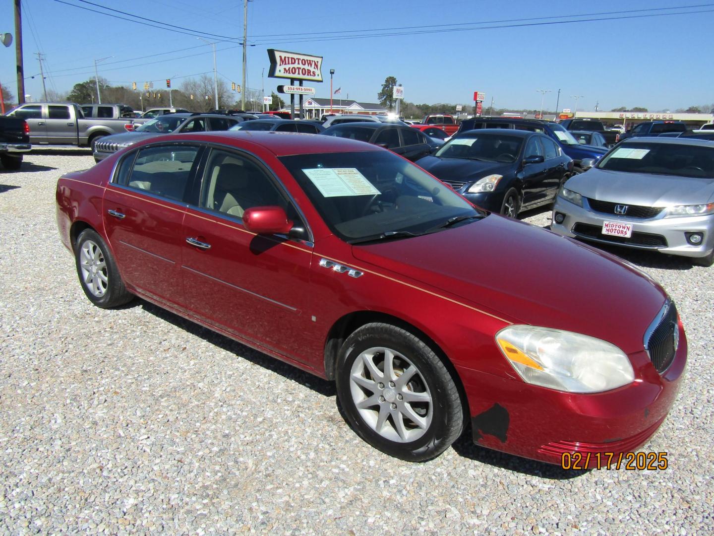 2008 Red Buick Lucerne CXL (1G4HD572384) with an 3.8L V6 OHV 12V engine, Automatic transmission, located at 15016 S Hwy 231, Midland City, AL, 36350, (334) 983-3001, 31.306210, -85.495277 - Photo#0